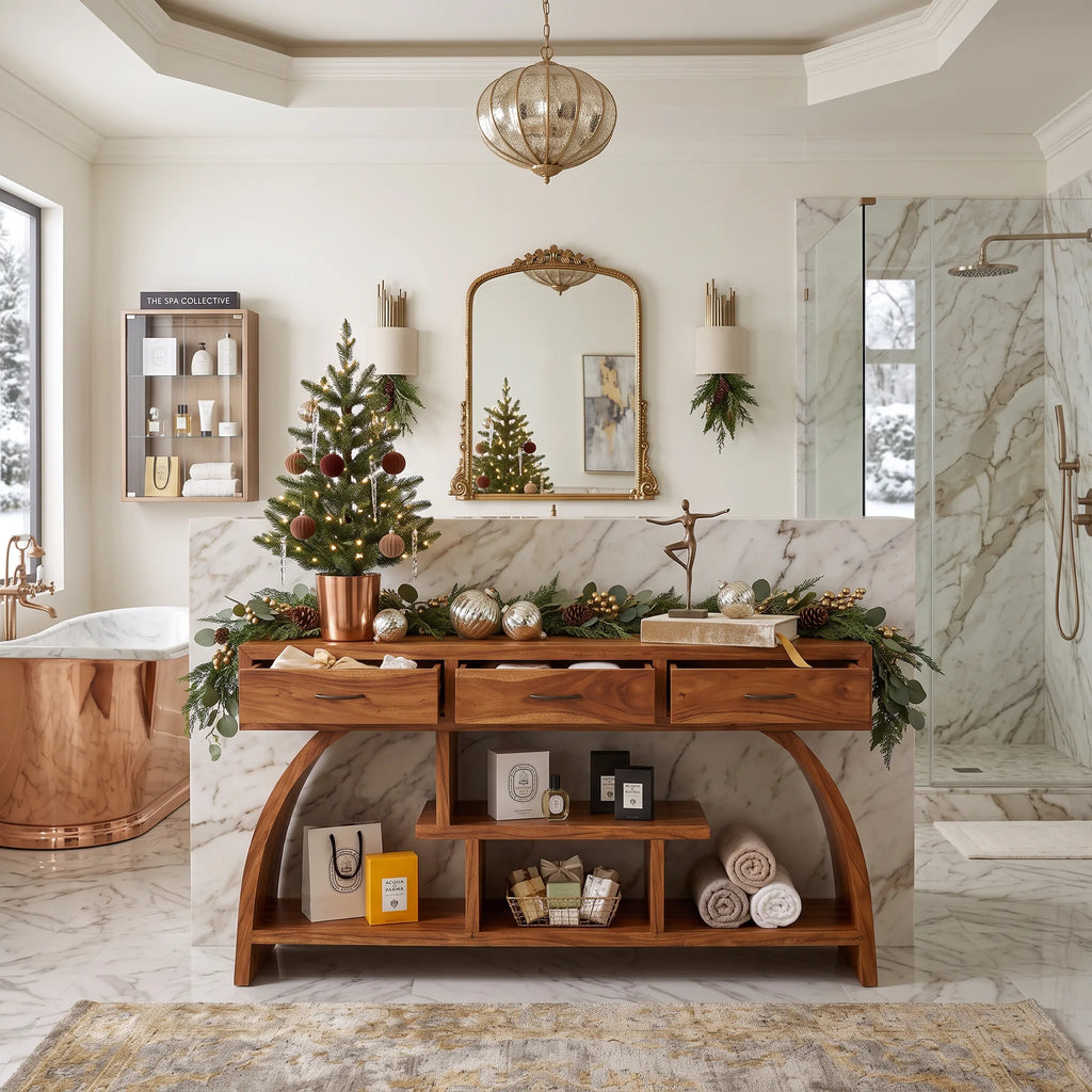 Organic Modern Xmas Console Table Living Room