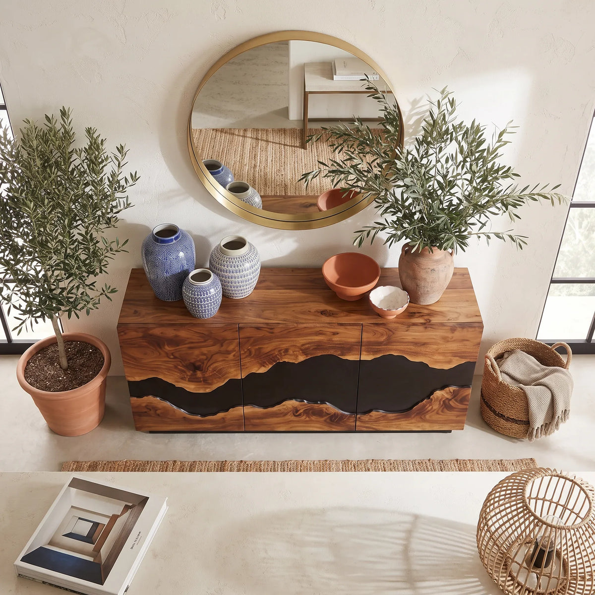 Contemporary Sideboard Buffet Cabinet Entryway
