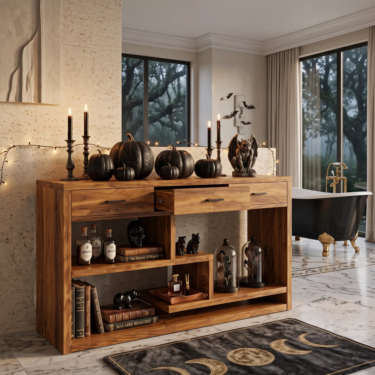 Rustic Halloween Sofa Table Contemporary Living Room