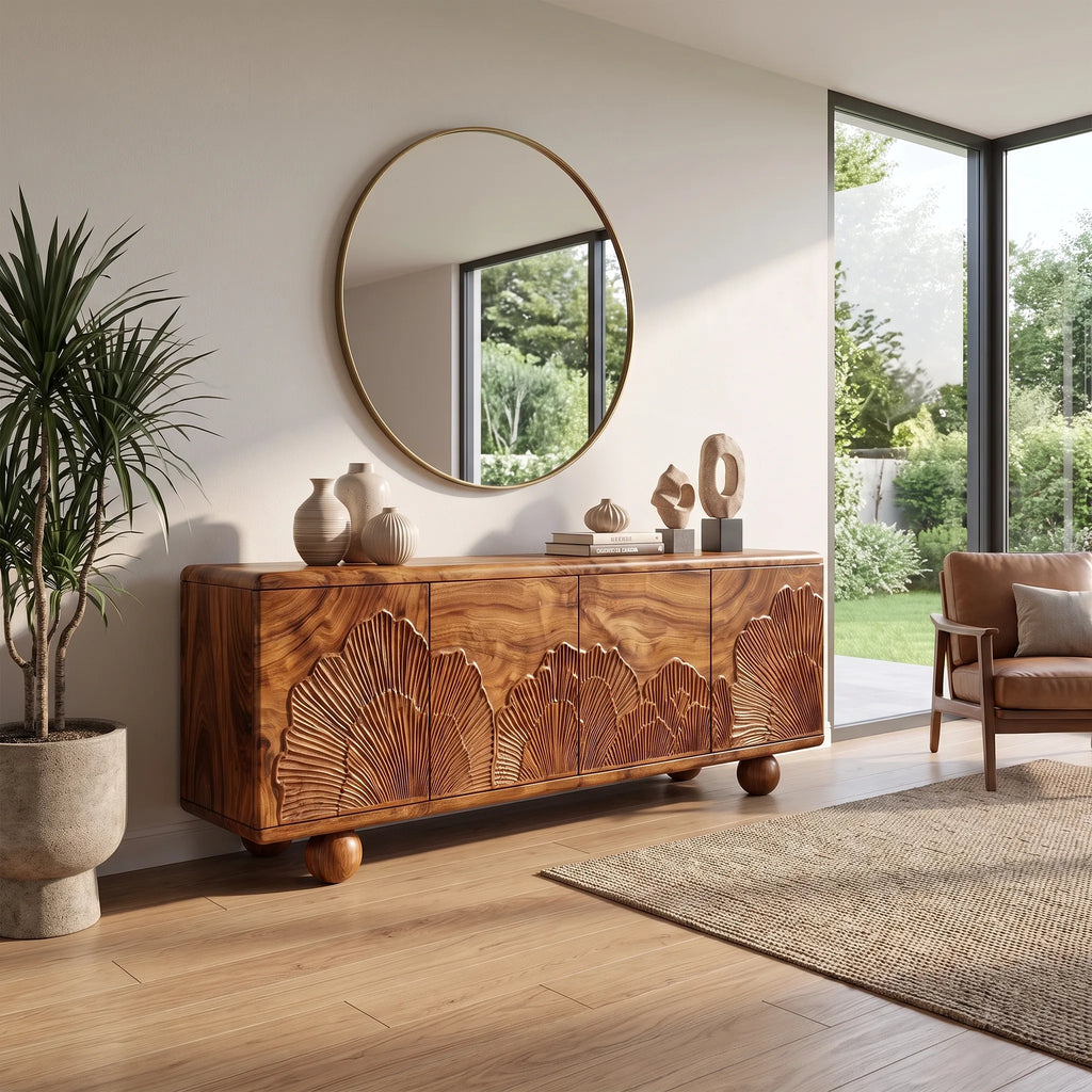 Distinctive Sideboard Sideboard Cabinet Modern Sideboard Fan Relief Doors For Living Room