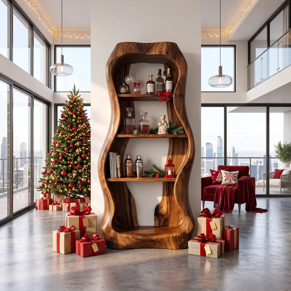 Handcrafted Nutcracker Liquor Cabinet Luxury Living Room