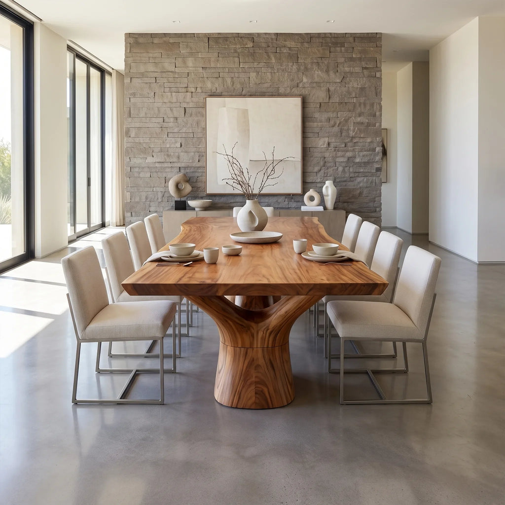 Minimal Dining Table Rectangle Dining Room Table Sculptural Branch Base For Dining Room