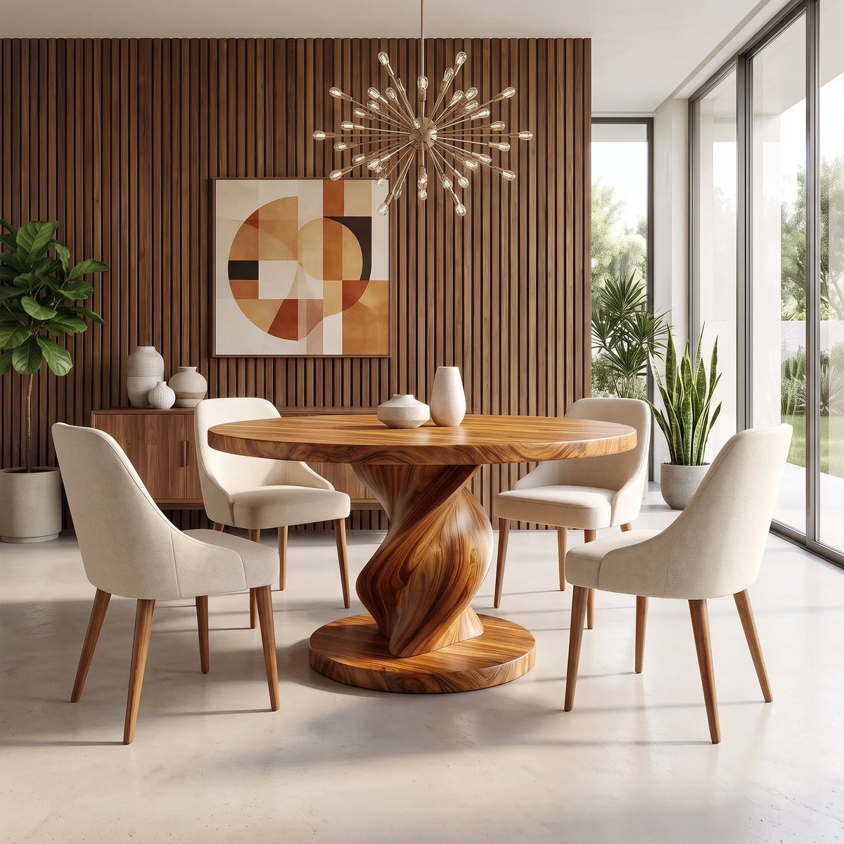 Sculptural Modern Dining Table Round Dining Room Table Pedestal Base For Dining Room